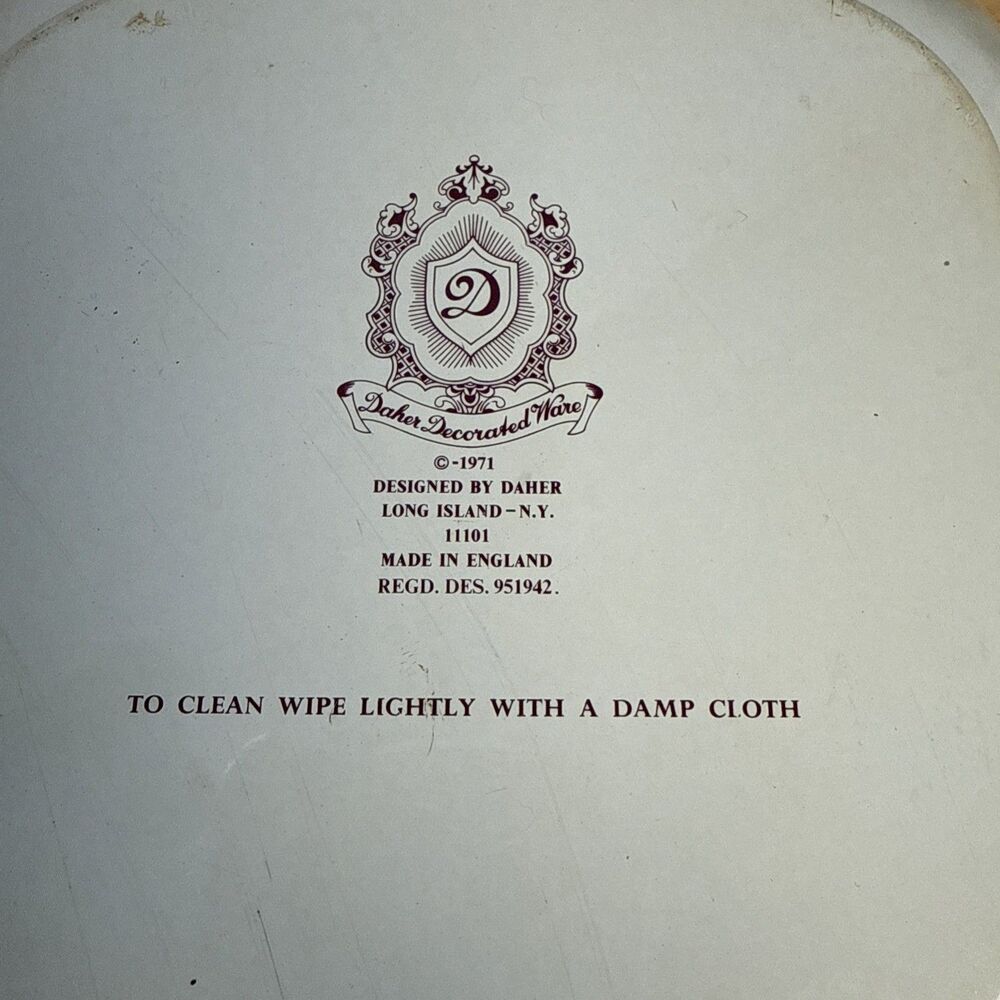 Vintage 1971 Daher Decorated Ware Floral Chitz Tin Tray Plate England - Picture 3 of 10